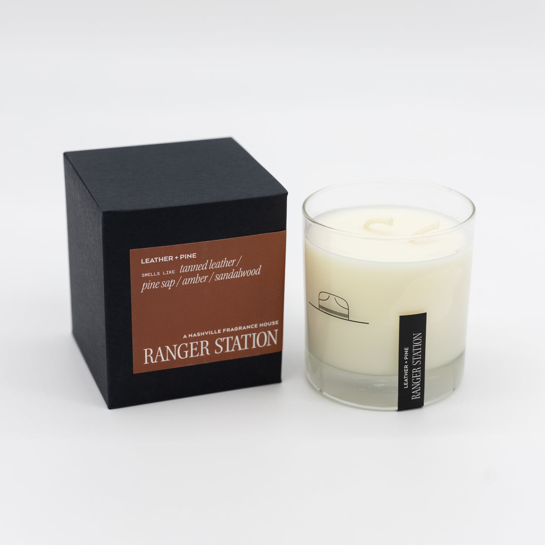 Leather and Pine Candle