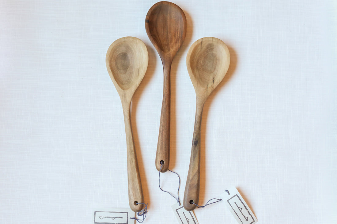 Hand Carved Wooden Pot Spoon