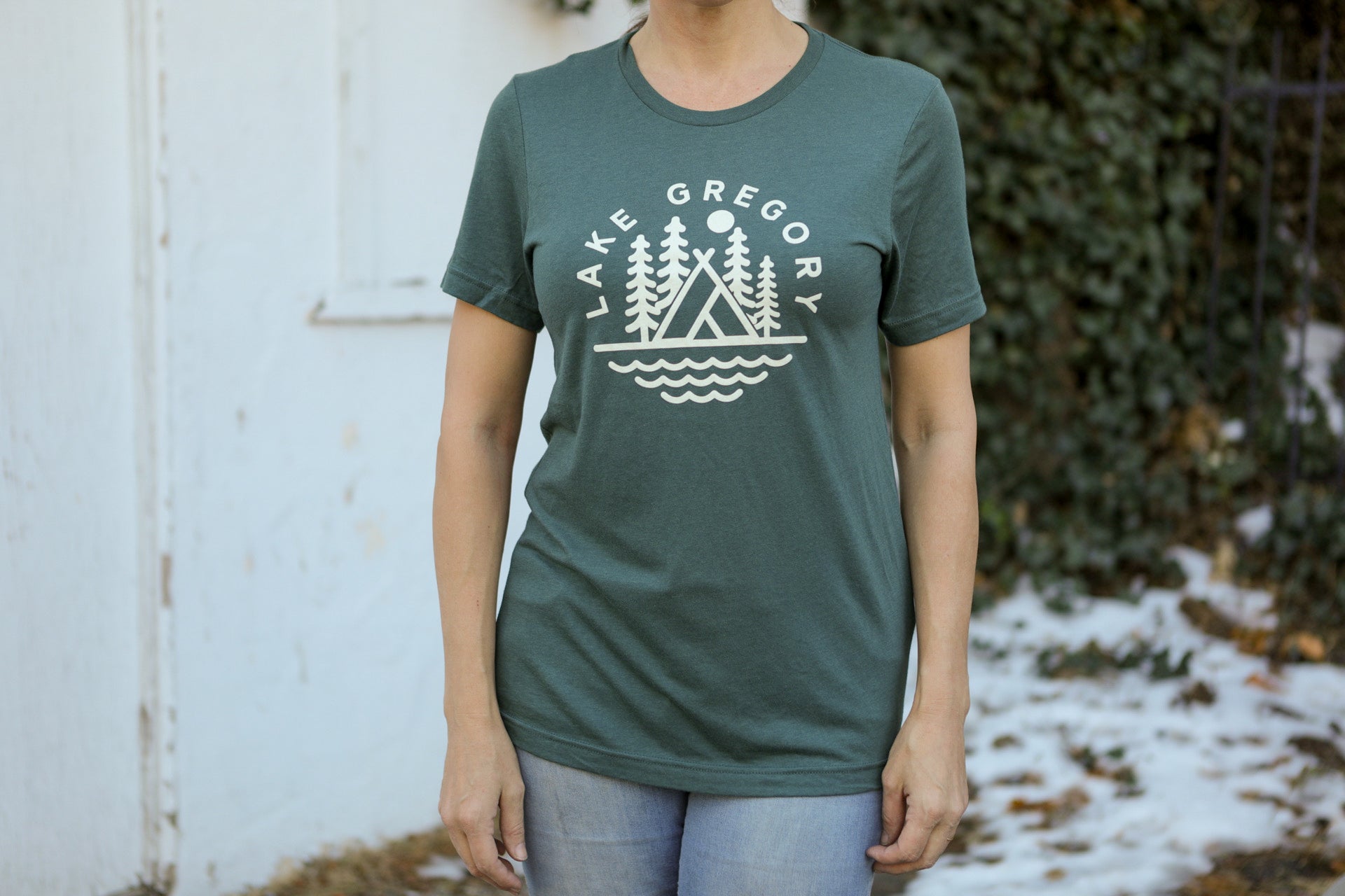 Green &amp; White Lake Gregory T-Shirt